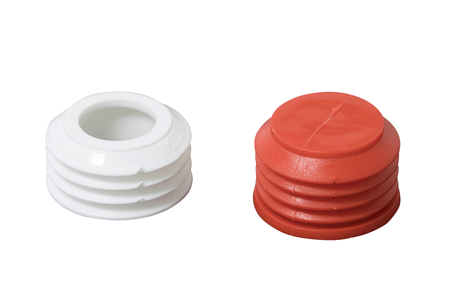 De Watering Caps - Sabin Plastic | White & Red Coloured Caps